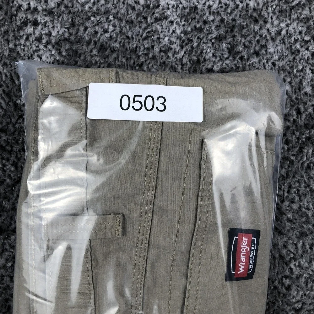 Wrangler RIGGS Workwear Pants Mens 42x30 Beige Cotton Ripstop‎ Khakis Utility